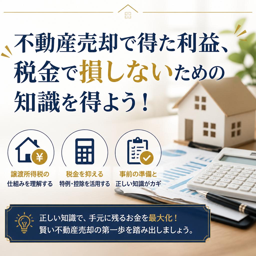 不動産売却で得た利益、税金で損しないための知識を得よう！