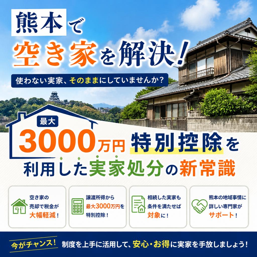 熊本で空き家を解決！3000万円特別控除を利用した実家処分の新常識