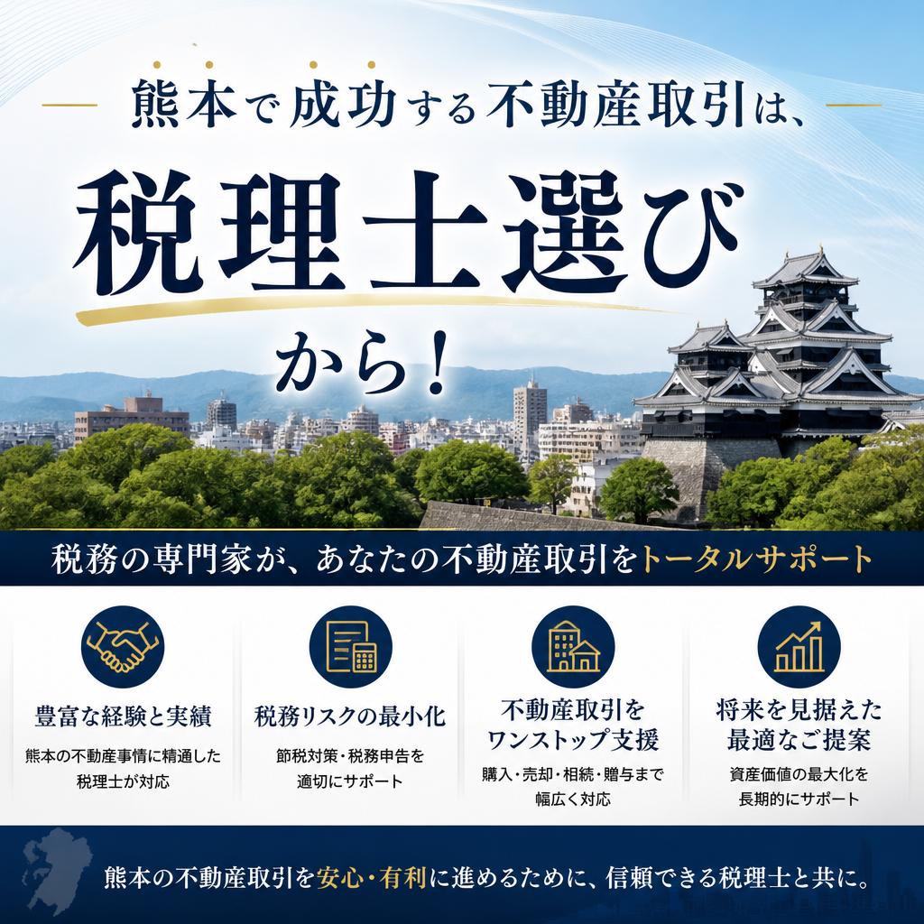 熊本で成功する不動産取引は、税理士選びから！